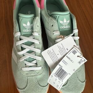 Adidas Gazelle Women's Pastel Green and Pink Sneakers
